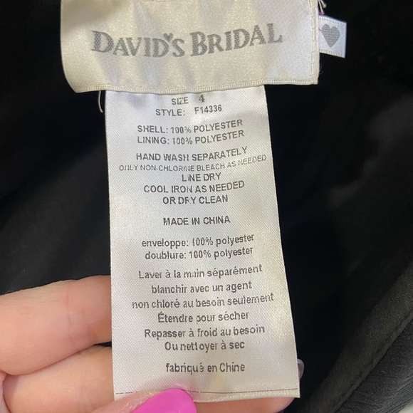 David’s Bridal Dress. Size 4. Black. Beautiful. - Picture 5 of 5